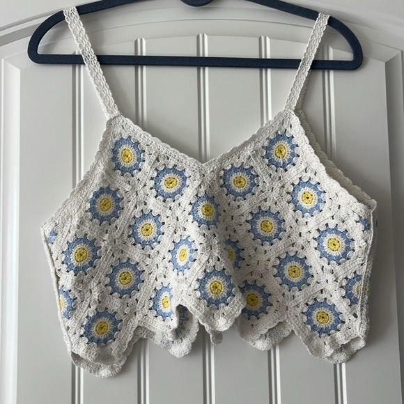 Wowo‎ Women's Boho Crochet Crop Top Small - Picture 3 of 5